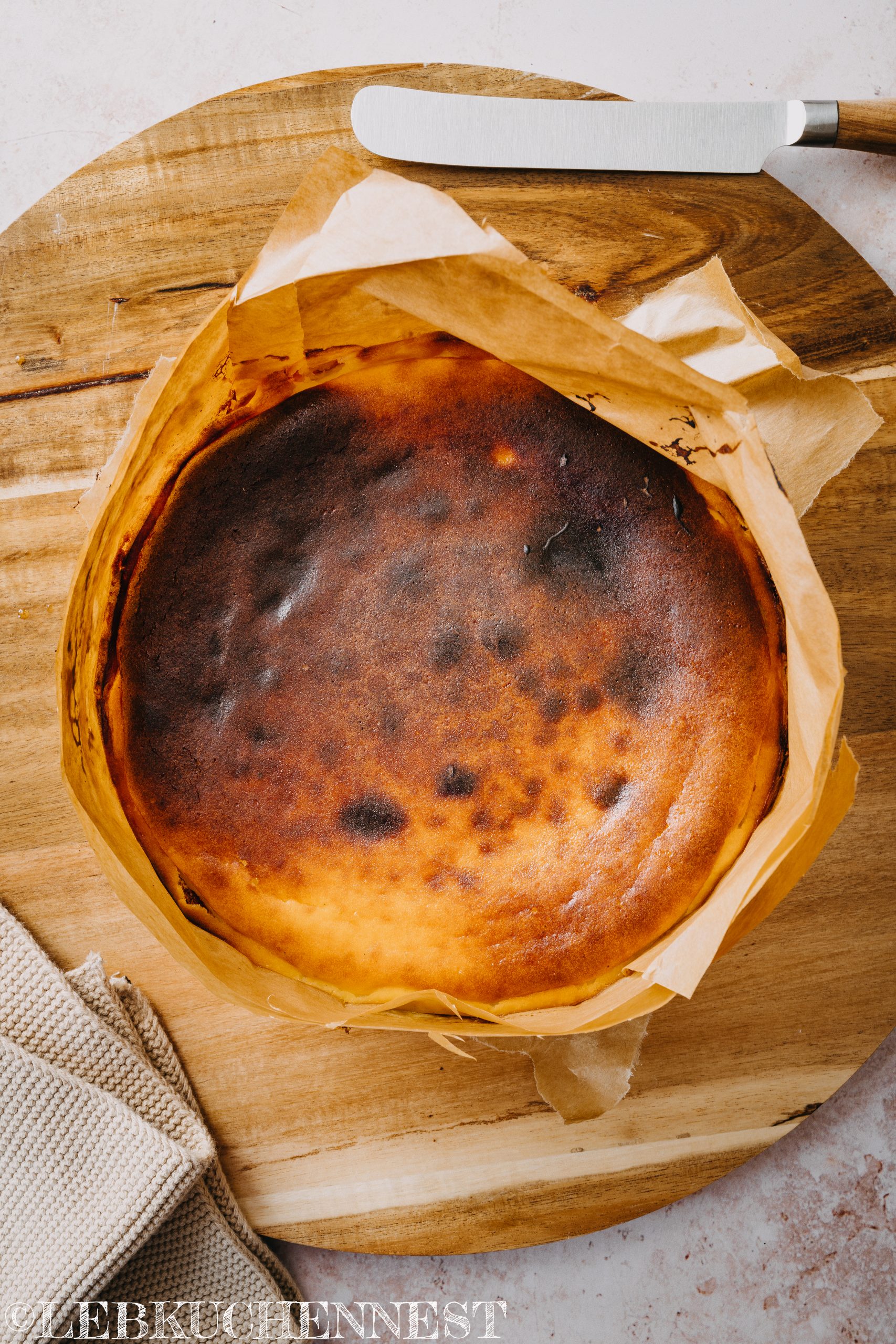 San Sebastian Käsekuchen frisch aus dem Ofen